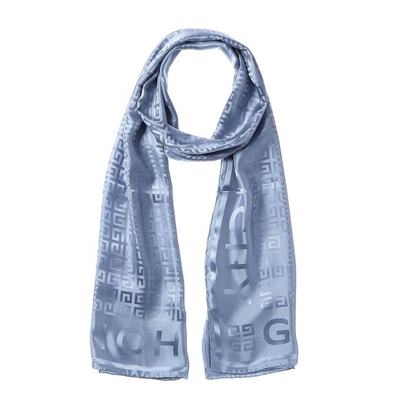 Givenchy 4G Monogram Silk Scarf, Blue - Picture 1 of 3